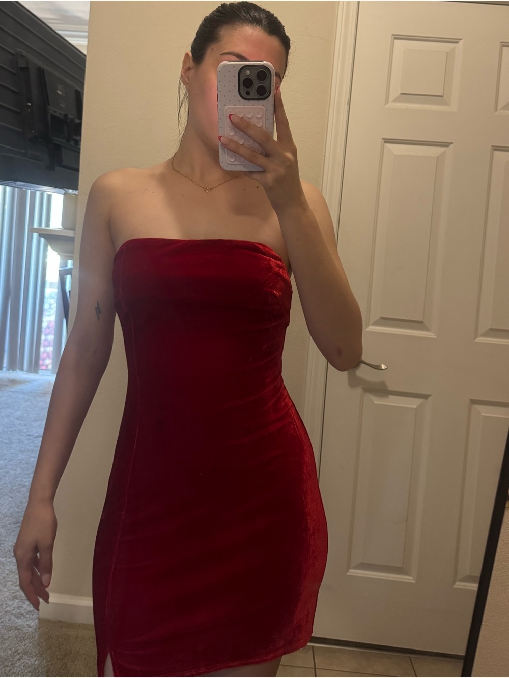 Red Velvet Mini Dress